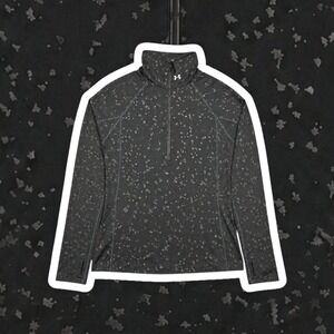 Under Armour ColdGear Infrared Grid Fleece 1/2 Zip Pullover L Black Geometric